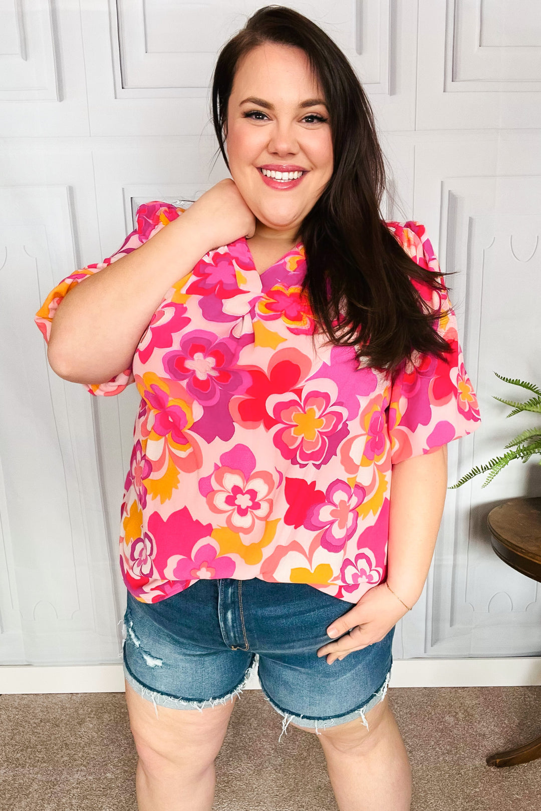 ALL THAT YOU NEED PINK FLORAL TOP