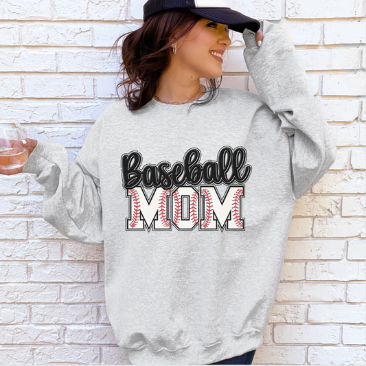 BASEBALL MOM | Gray Sweatshirt