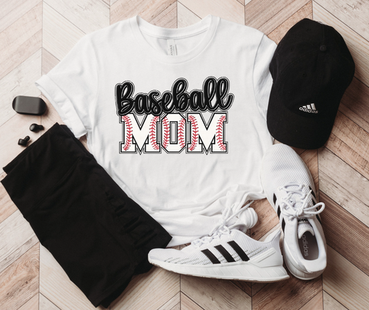 BASEBALL MOM | White Tee
