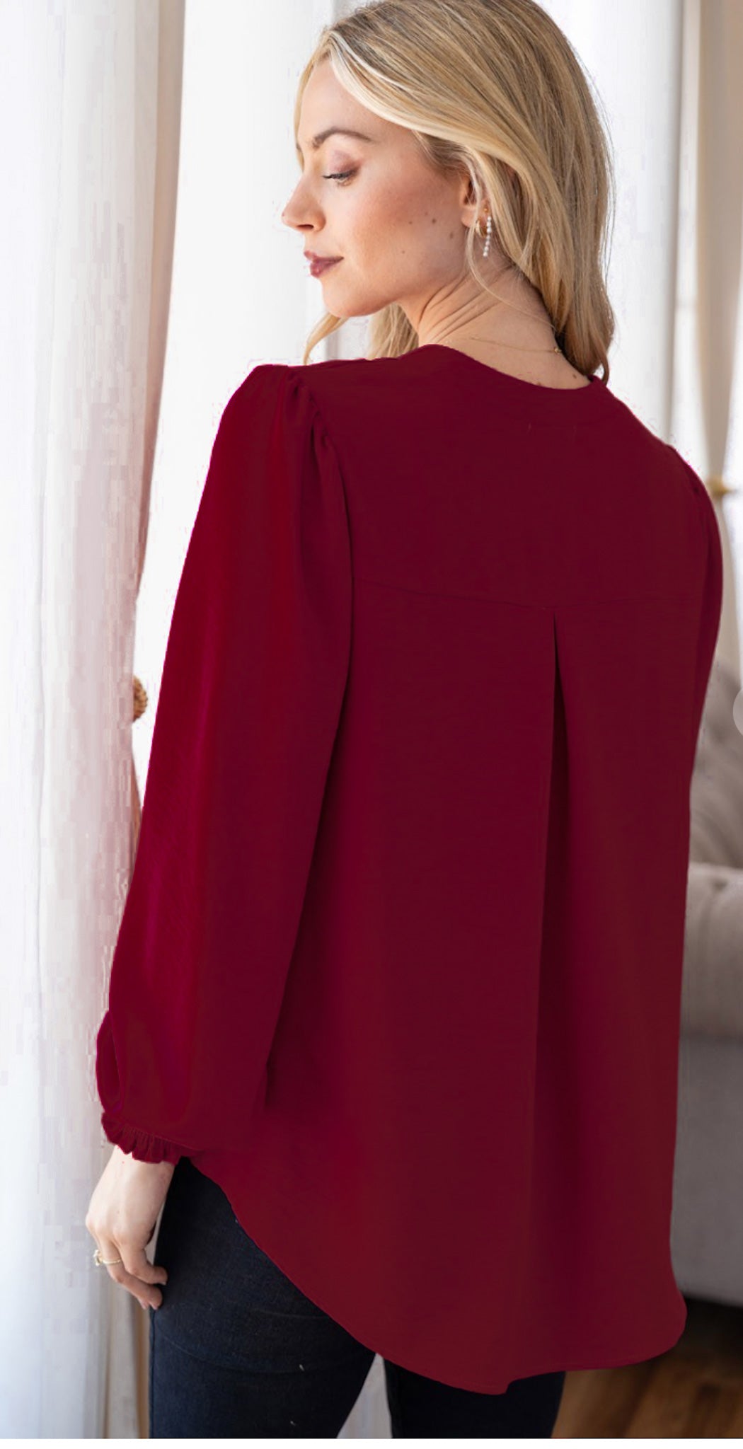 MAROON SATIN BLOUSE